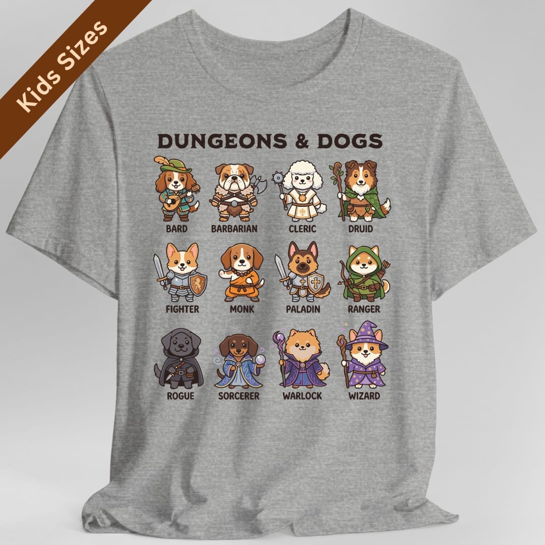 Printify Kids clothes Sport Grey / XS Dungeons & Dogs Kids T-Shirt