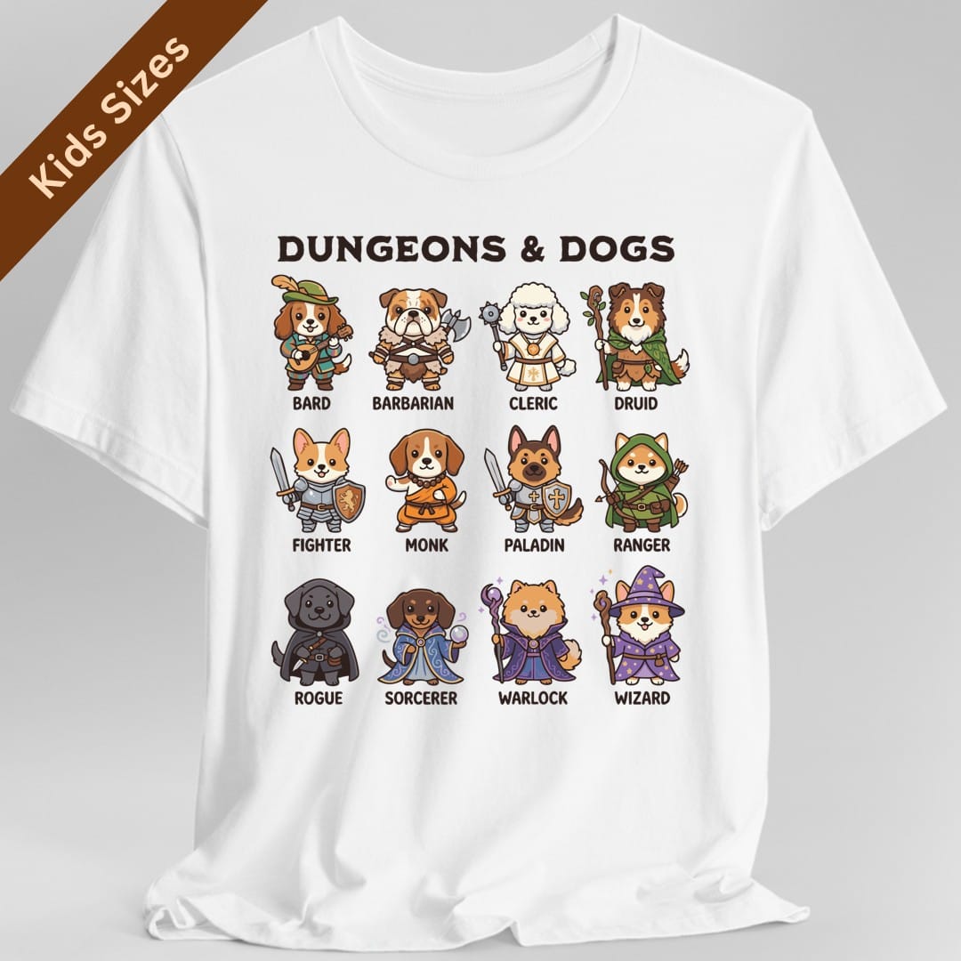 Printify Kids clothes White / XS Dungeons & Dogs Kids T-Shirt