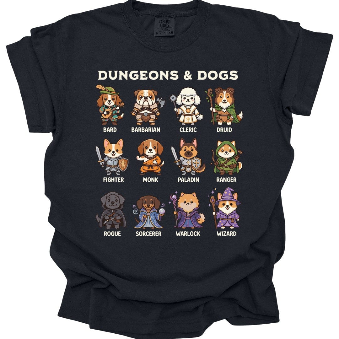 Printify T-Shirt Black / S Dungeons & Dogs T-shirt - Comfort Colors
