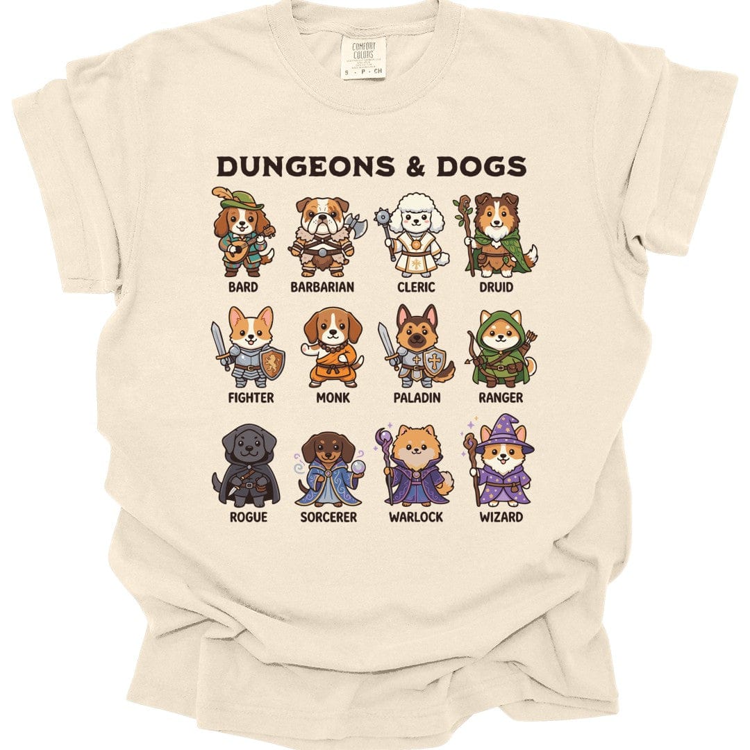 Printify T-Shirt Ivory / S Dungeons & Dogs T-shirt - Comfort Colors