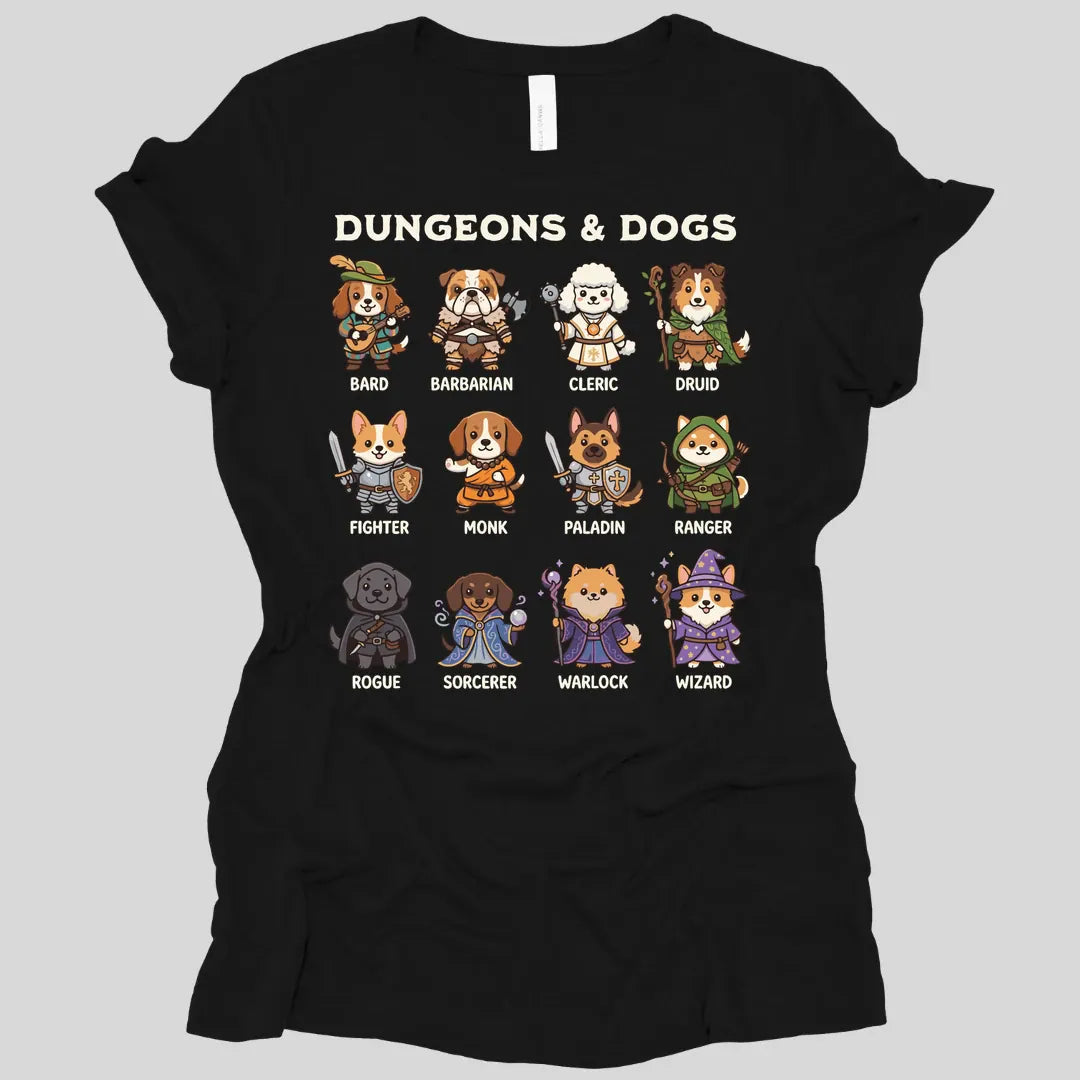 Printify T-Shirt Black / S Dungeons & Dogs Women's T-shirt