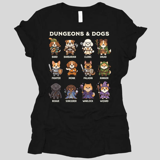 Printify T-Shirt Black / S Dungeons & Dogs Women's T-shirt