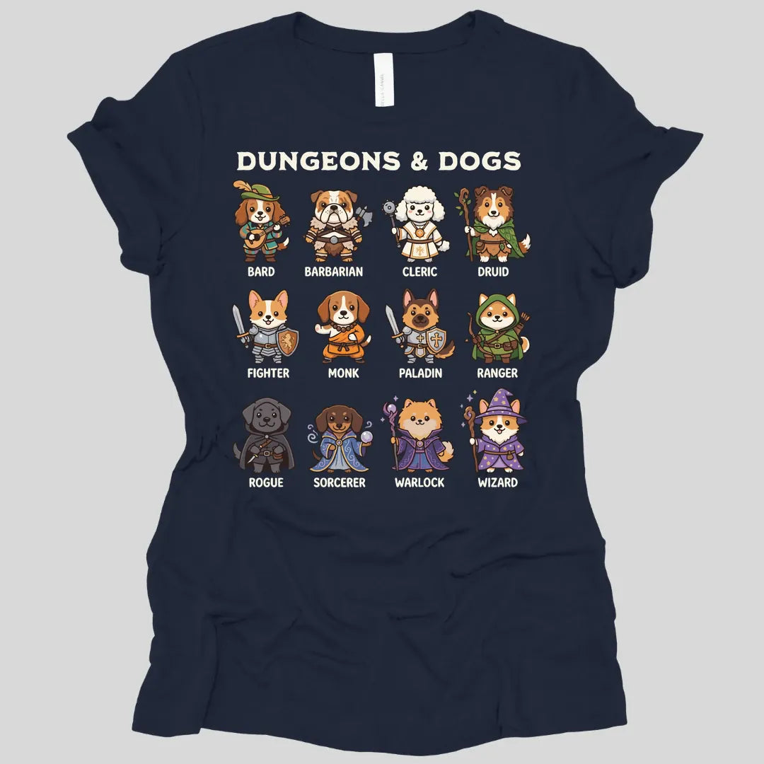 Printify T-Shirt Navy / S Dungeons & Dogs Women's T-shirt