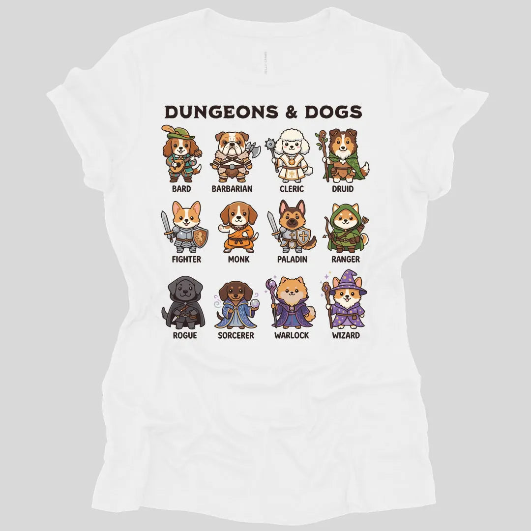 Printify T-Shirt White / S Dungeons & Dogs Women's T-shirt
