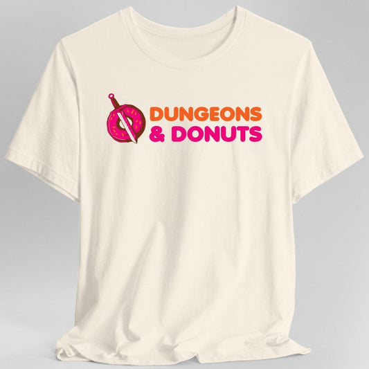 Printify T-Shirt Natural / S Dungeons & Donuts Funny D&D T-Shirt