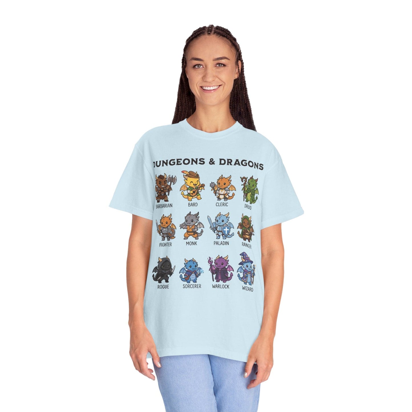 Printify T-Shirt Dungeons & Dragons All Classes T-shirt - Comfort Colors