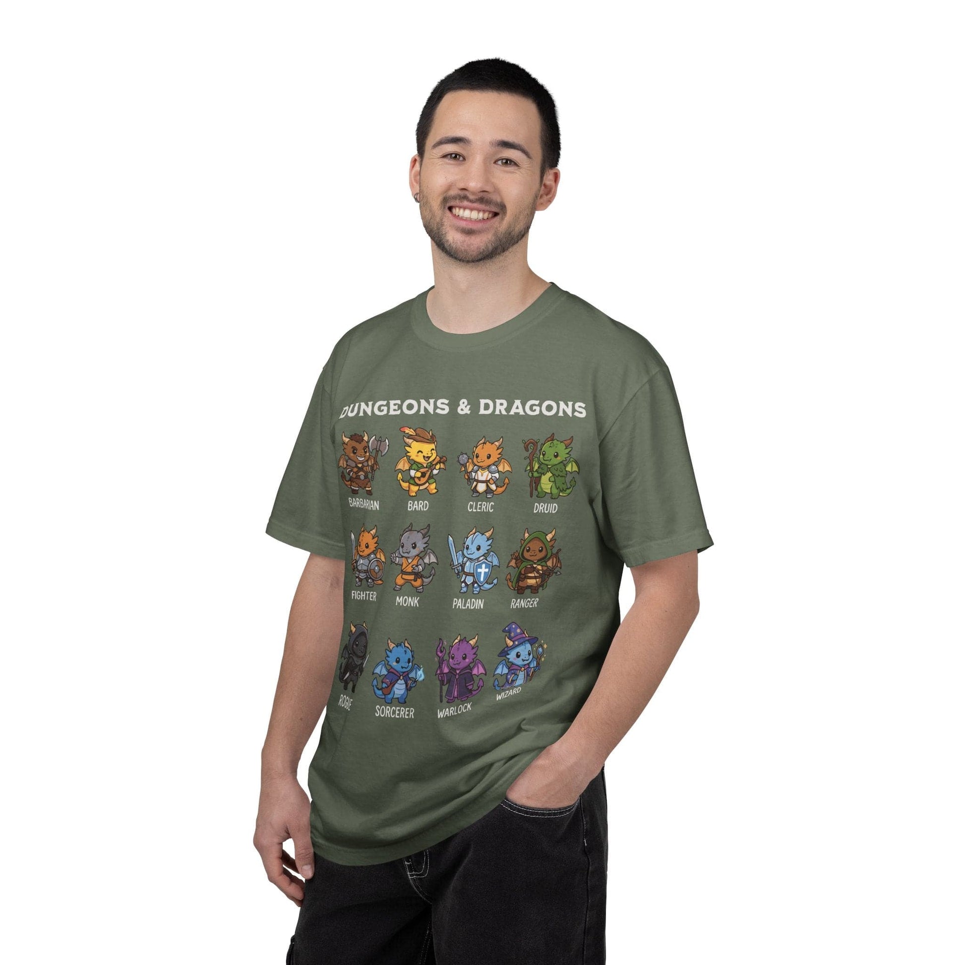 Printify T-Shirt Dungeons & Dragons All Classes T-shirt - Comfort Colors