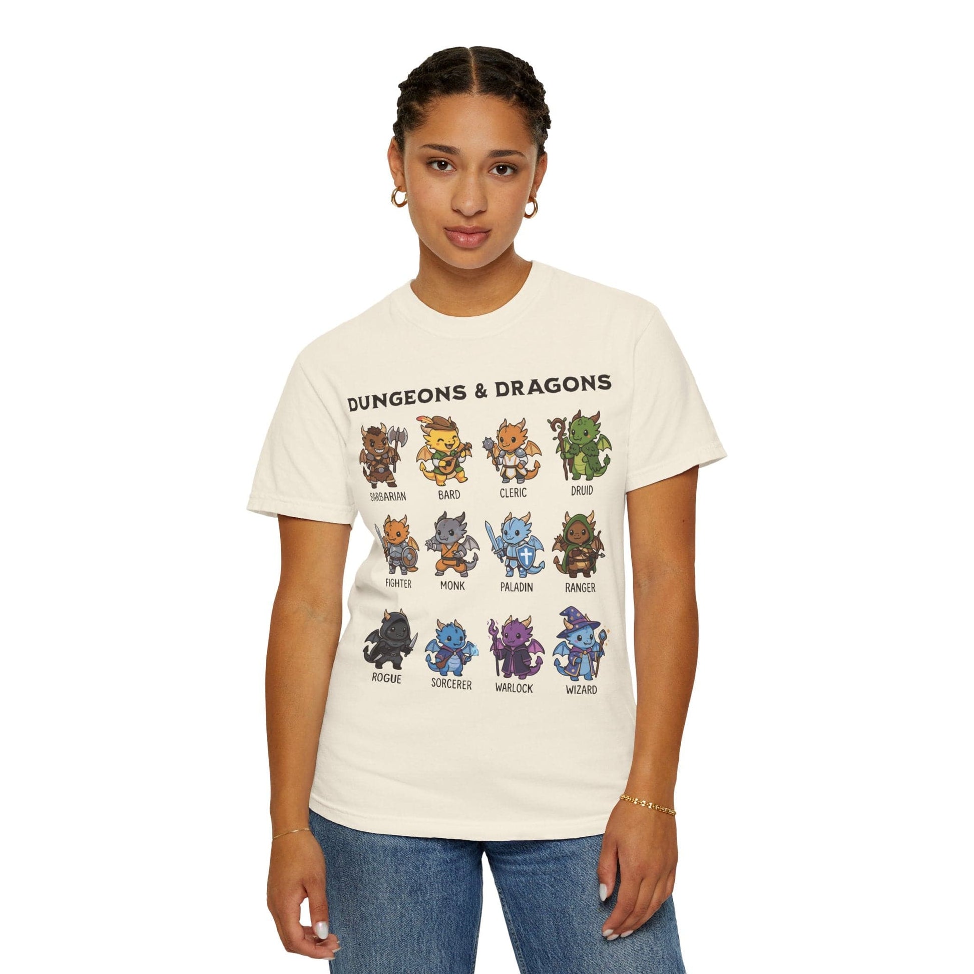 Printify T-Shirt Dungeons & Dragons All Classes T-shirt - Comfort Colors