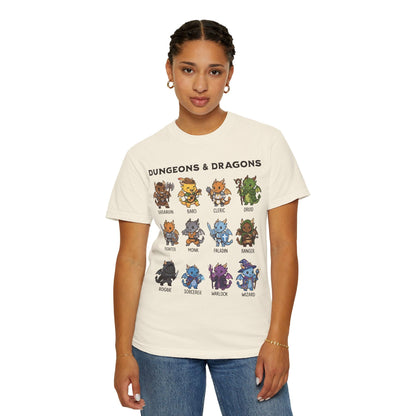 Printify T-Shirt Dungeons & Dragons All Classes T-shirt - Comfort Colors