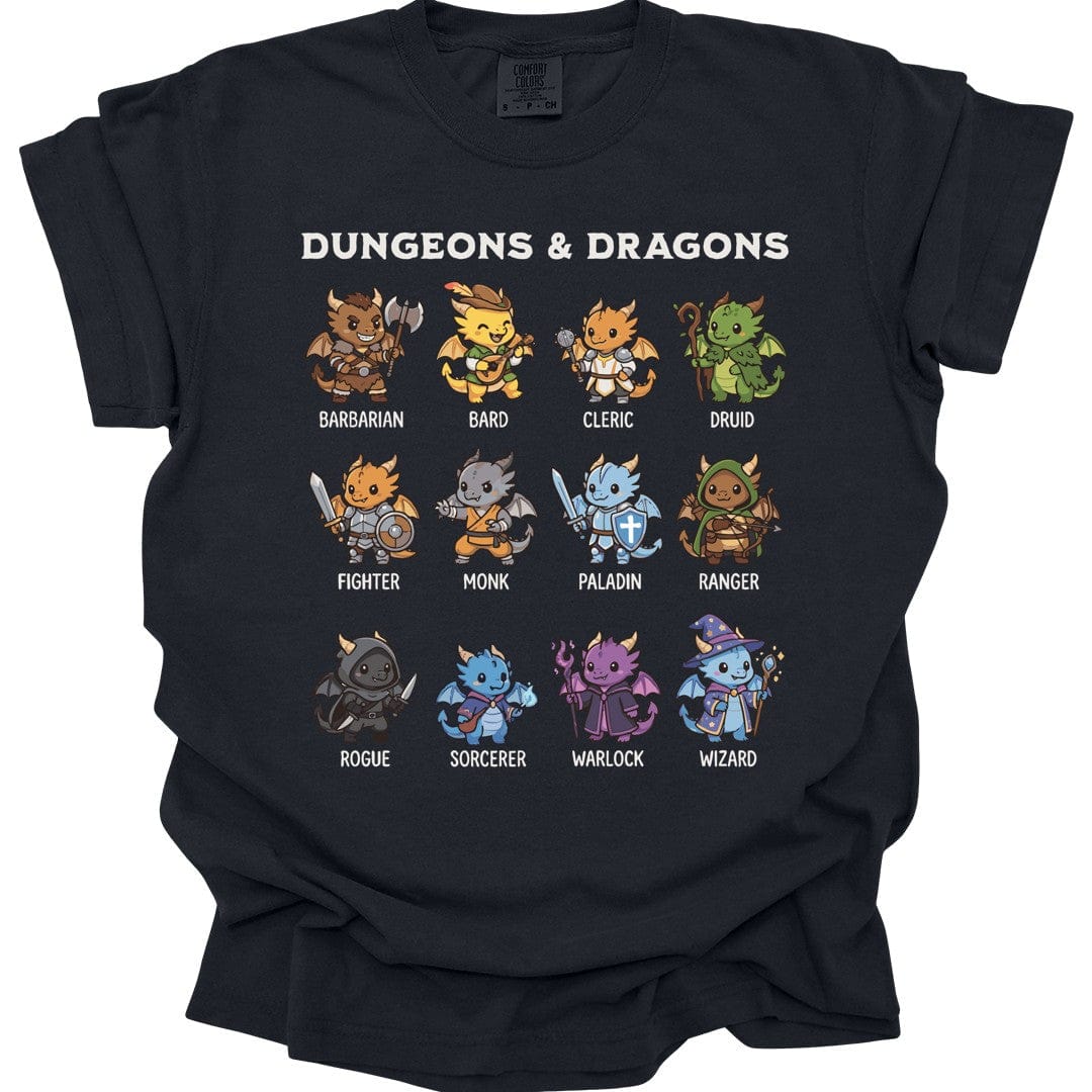 Printify T-Shirt Black / S Dungeons & Dragons All Classes T-shirt - Comfort Colors