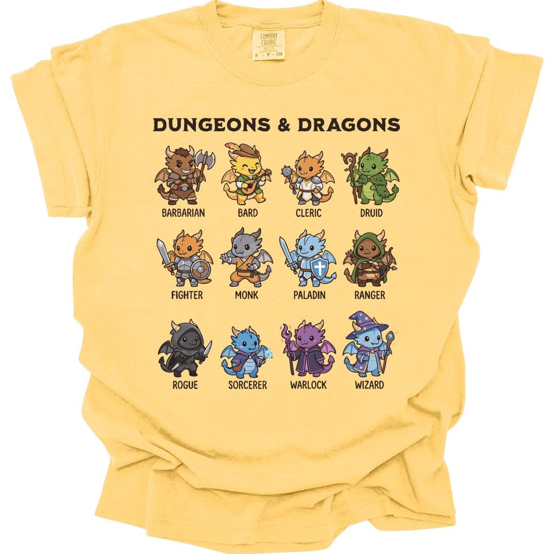 Printify T-Shirt Butter / S Dungeons & Dragons All Classes T-shirt - Comfort Colors