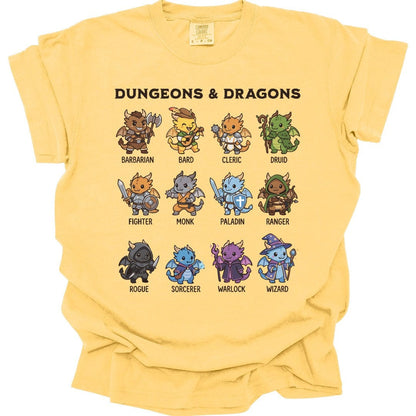 Printify T-Shirt Butter / S Dungeons & Dragons All Classes T-shirt - Comfort Colors