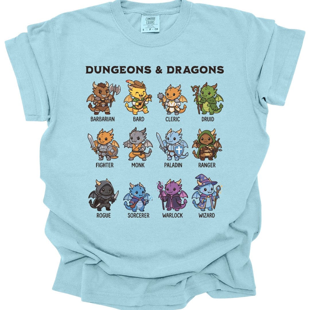 Printify T-Shirt Chambray / S Dungeons & Dragons All Classes T-shirt - Comfort Colors