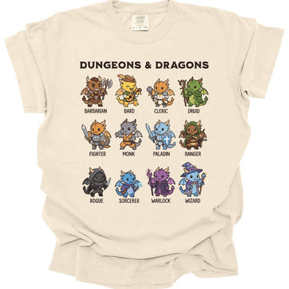 Printify T-Shirt Ivory / S Dungeons & Dragons All Classes T-shirt - Comfort Colors