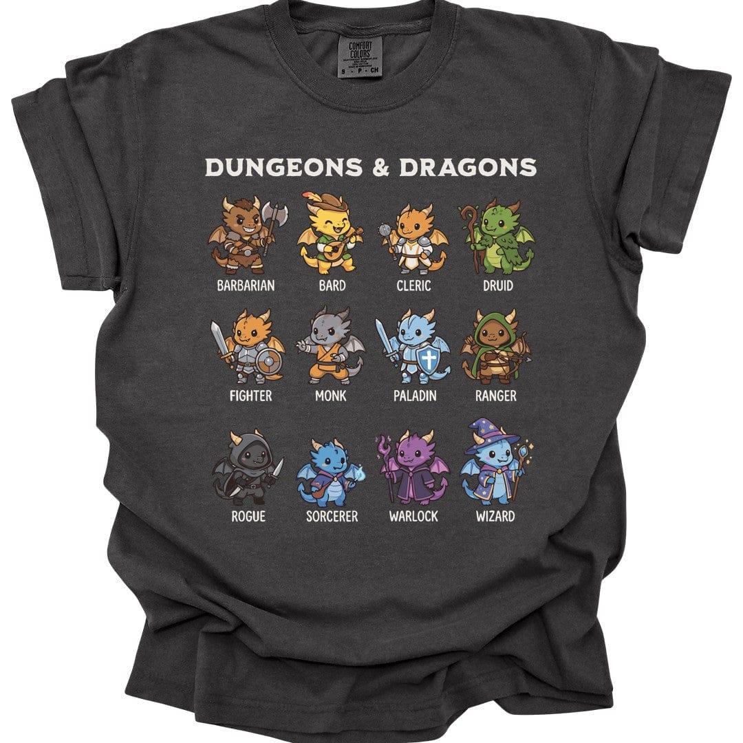 Printify T-Shirt Pepper / S Dungeons & Dragons All Classes T-shirt - Comfort Colors