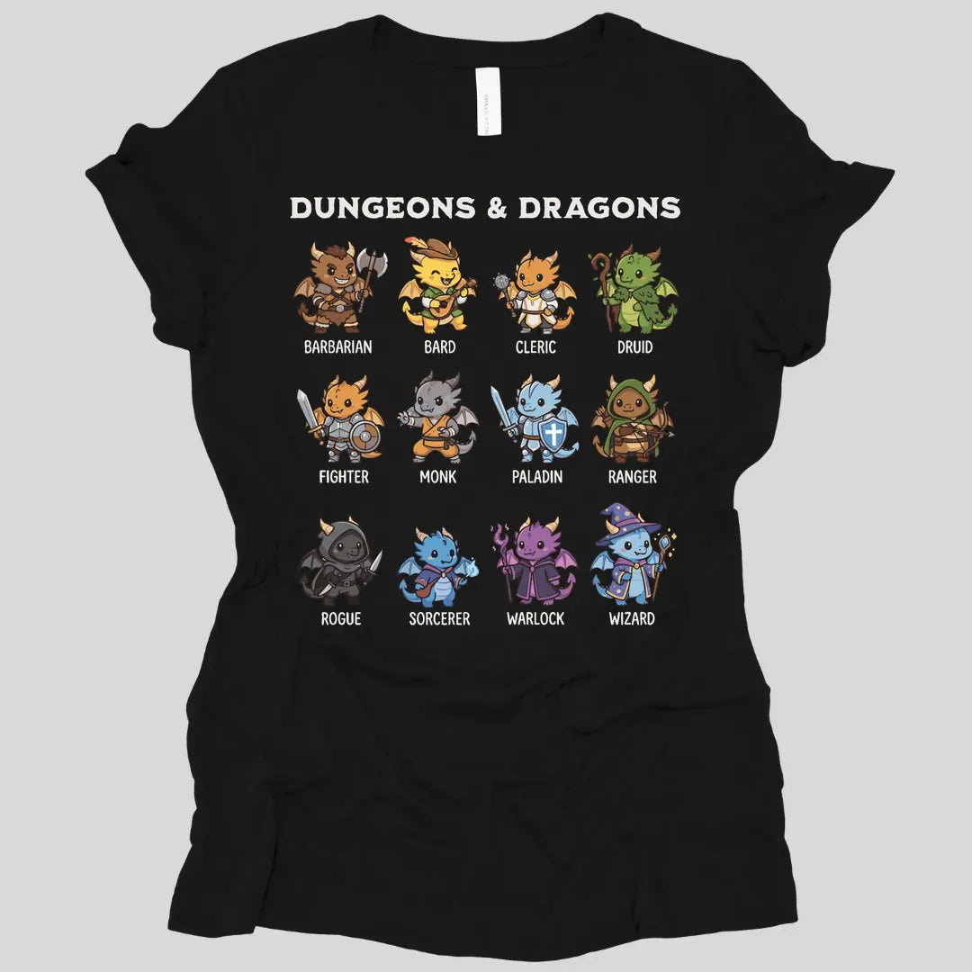 Printify T-Shirt Black / S Dungeons & Dragons All Classes Women's T-shirt