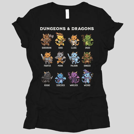Printify T-Shirt Black / S Dungeons & Dragons All Classes Women's T-shirt