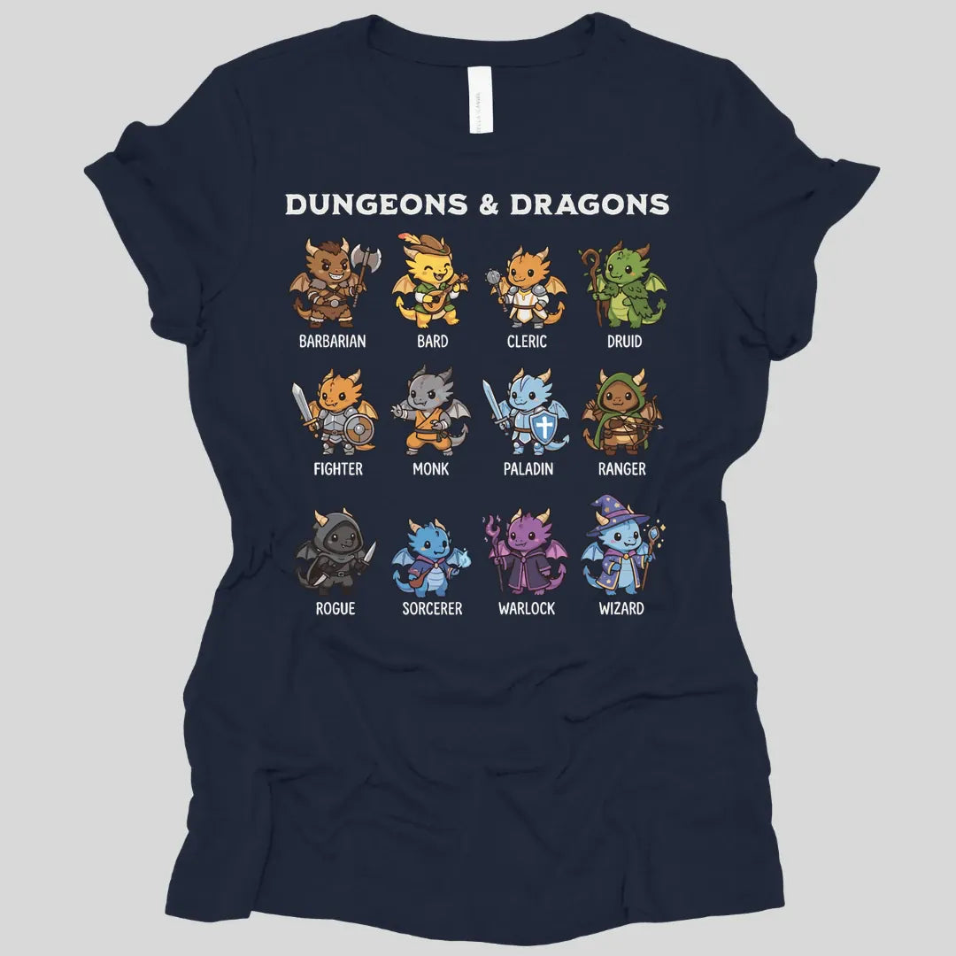 Printify T-Shirt Navy / S Dungeons & Dragons All Classes Women's T-shirt
