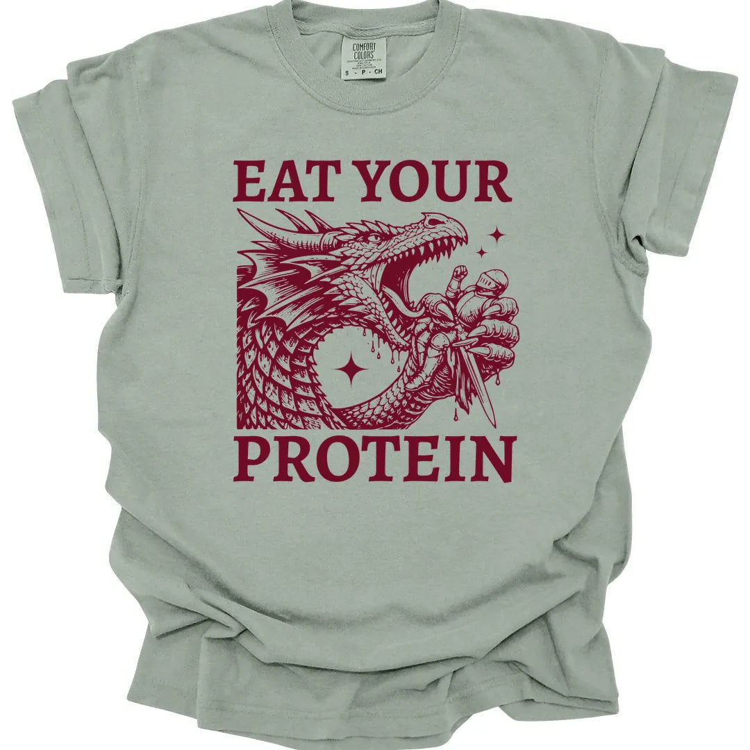 Printify T-Shirt Bay / S Eat Your Protein T-Shirt - Comfort Colors
