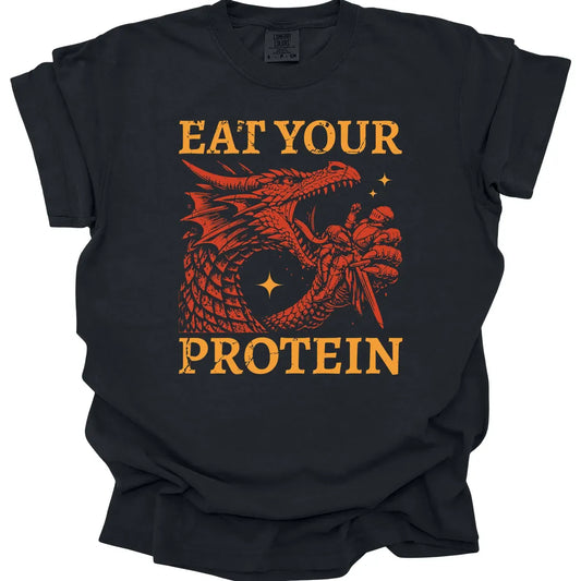 Printify T-Shirt Black / S Eat Your Protein T-Shirt - Comfort Colors