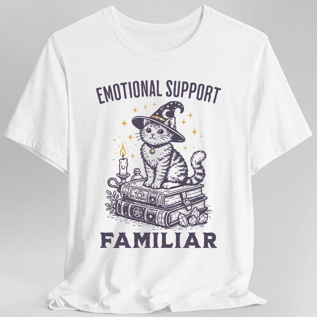 Printify T-Shirt White / S Emotional Support Familar Cat T-Shirt