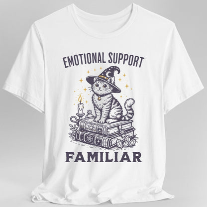 Printify T-Shirt White / S Emotional Support Familar Cat T-Shirt