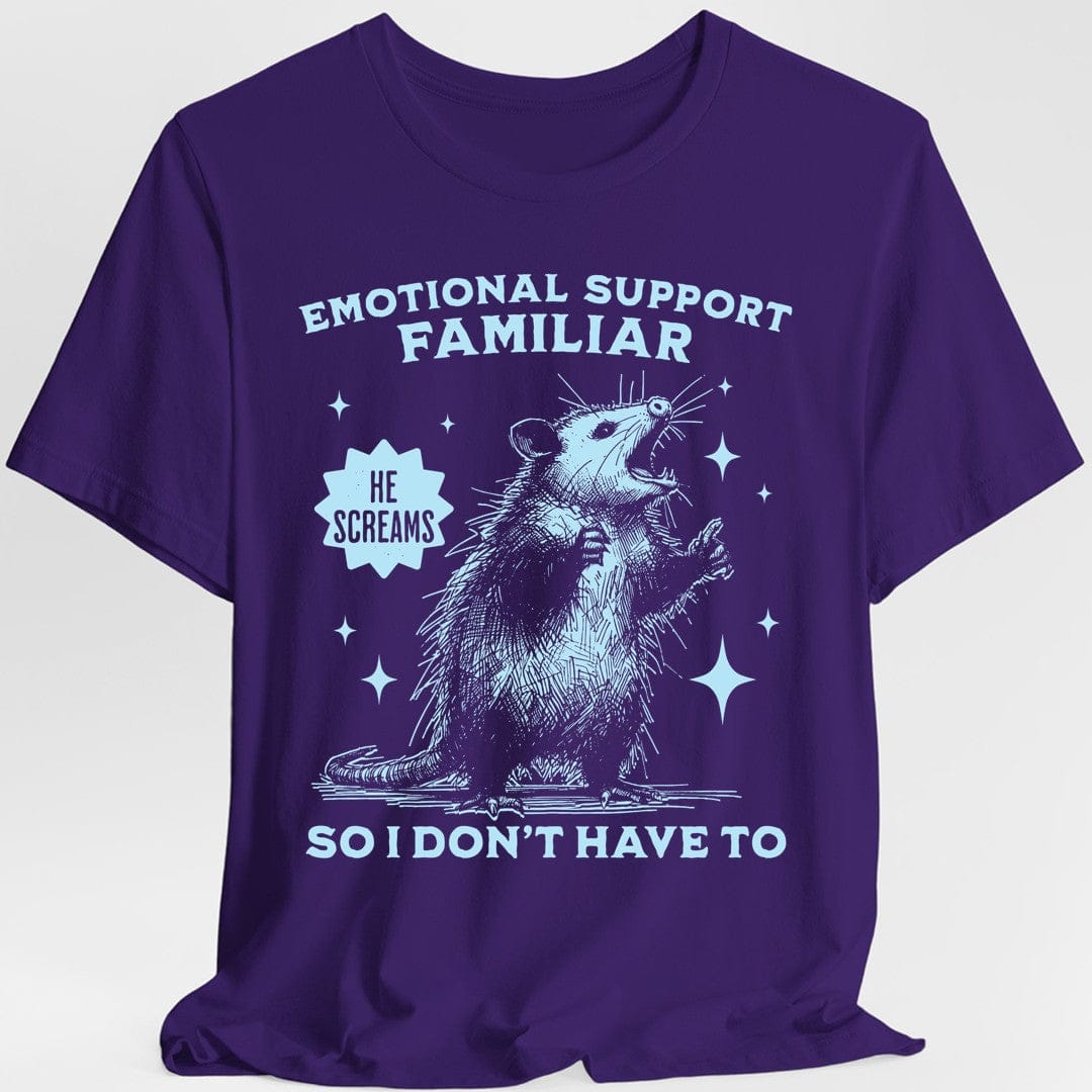 Printify T-Shirt Purple / S Emotional Support Familiar T-shirt