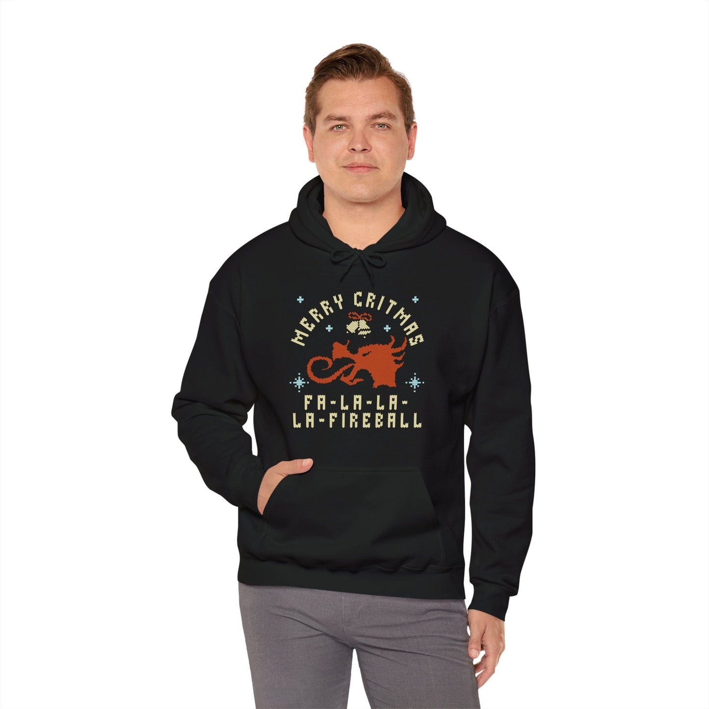 Printify Hoodie Fa la la la Fireball Christmas Hoodie