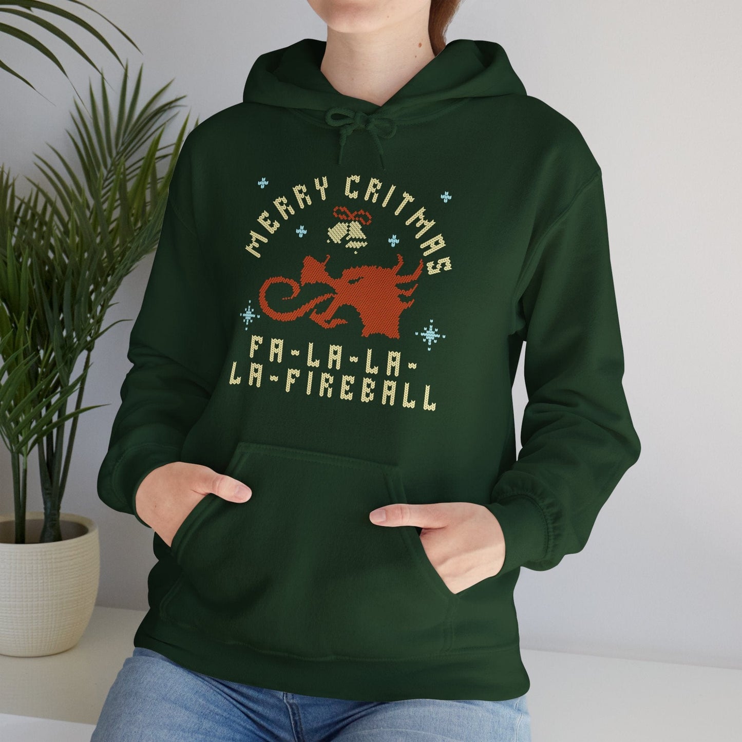 Printify Hoodie Fa la la la Fireball Christmas Hoodie