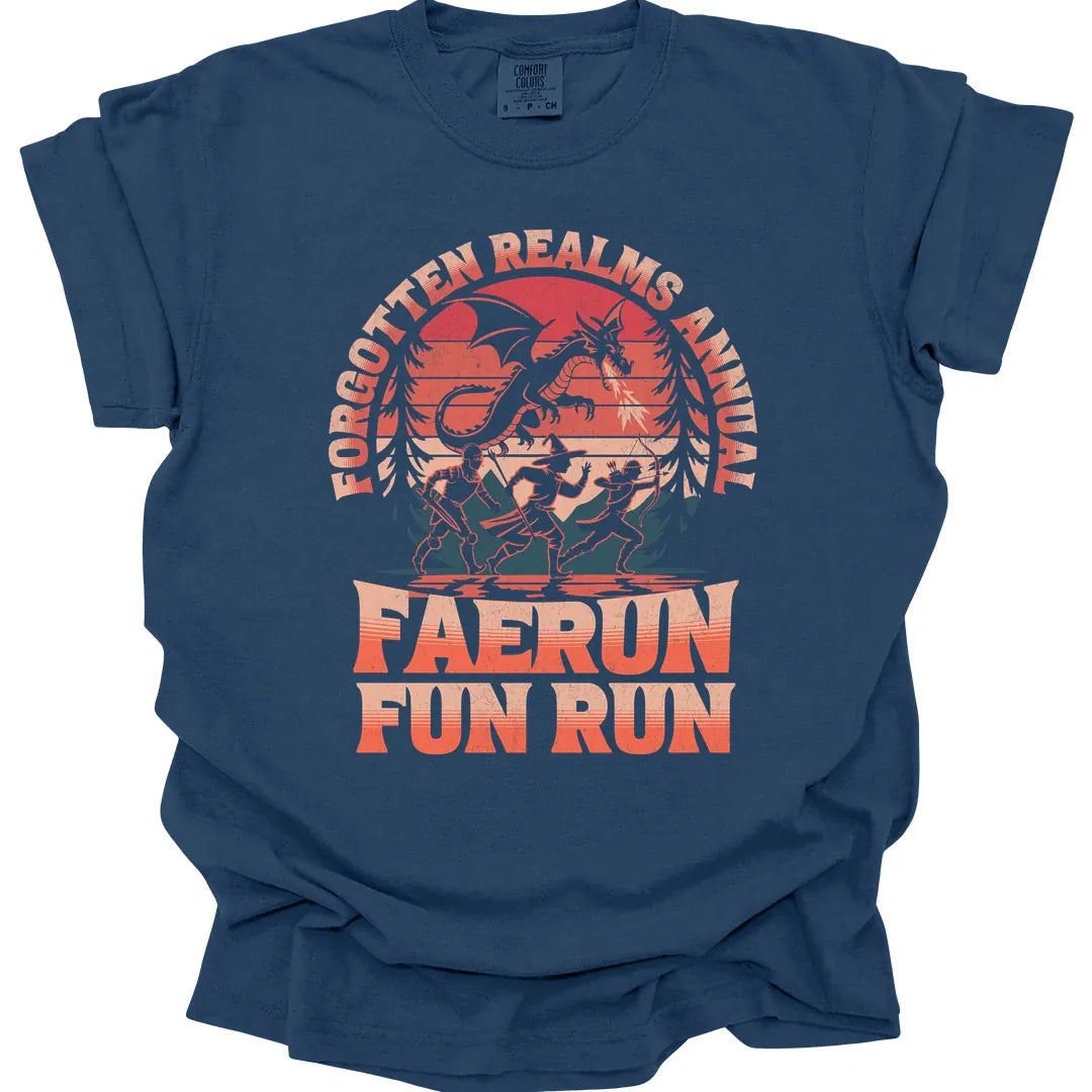 Printify T-Shirt True Navy / S Faerun Fun Run Funny D&D T-shirt - Comfort Colors