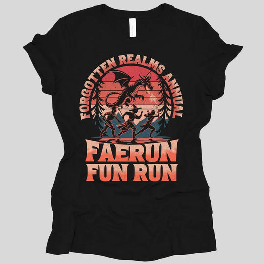Printify T-Shirt Black / S Faerun Fun Run Funny D&D Women's T-shirt