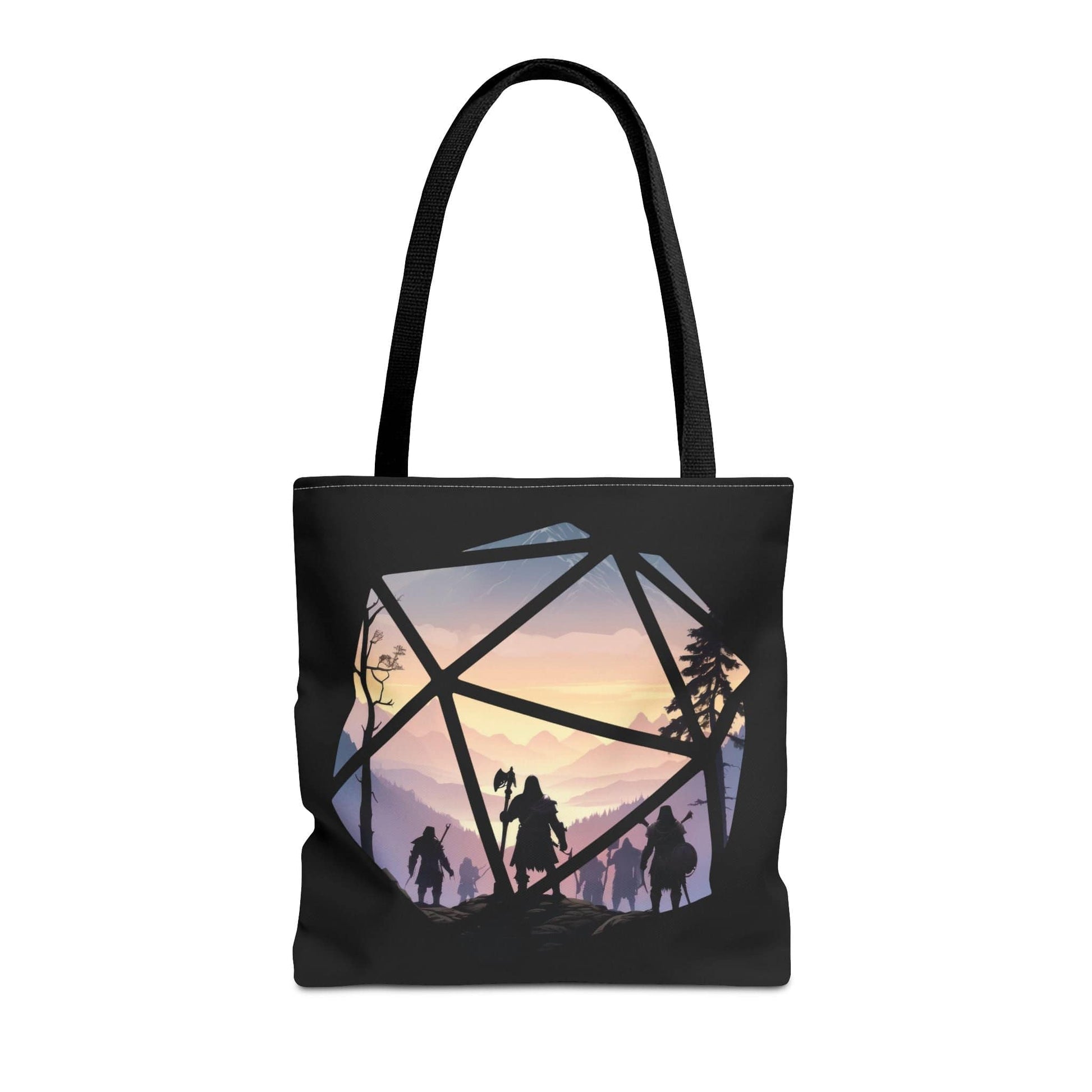 Printify Bags 16" × 16'' / Black Fantasy Landscape D20 Tote Bag