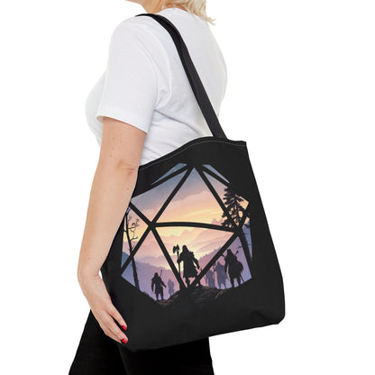 Printify Bags 16" × 16'' / Black Fantasy Landscape D20 Tote Bag