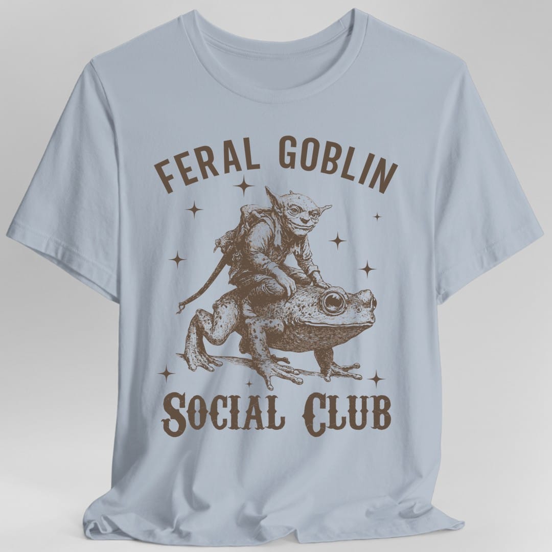 Printify T-Shirt Light Blue / S Feral Goblin Social Club T-shirt - With Toad