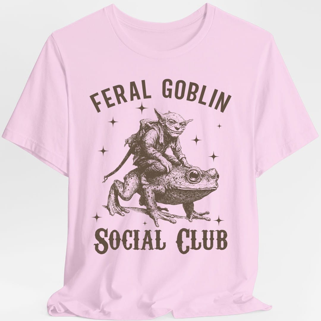 Printify T-Shirt Light Pink / S Feral Goblin Social Club T-shirt - With Toad