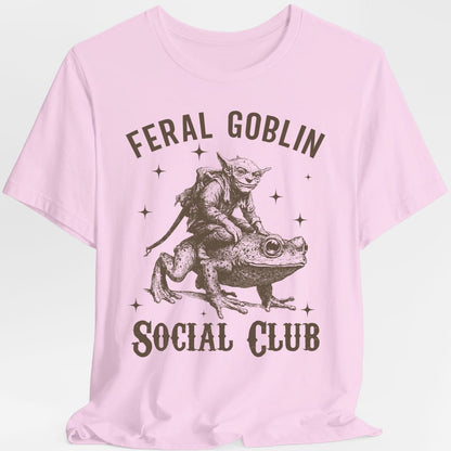 Printify T-Shirt Light Pink / S Feral Goblin Social Club T-shirt - With Toad