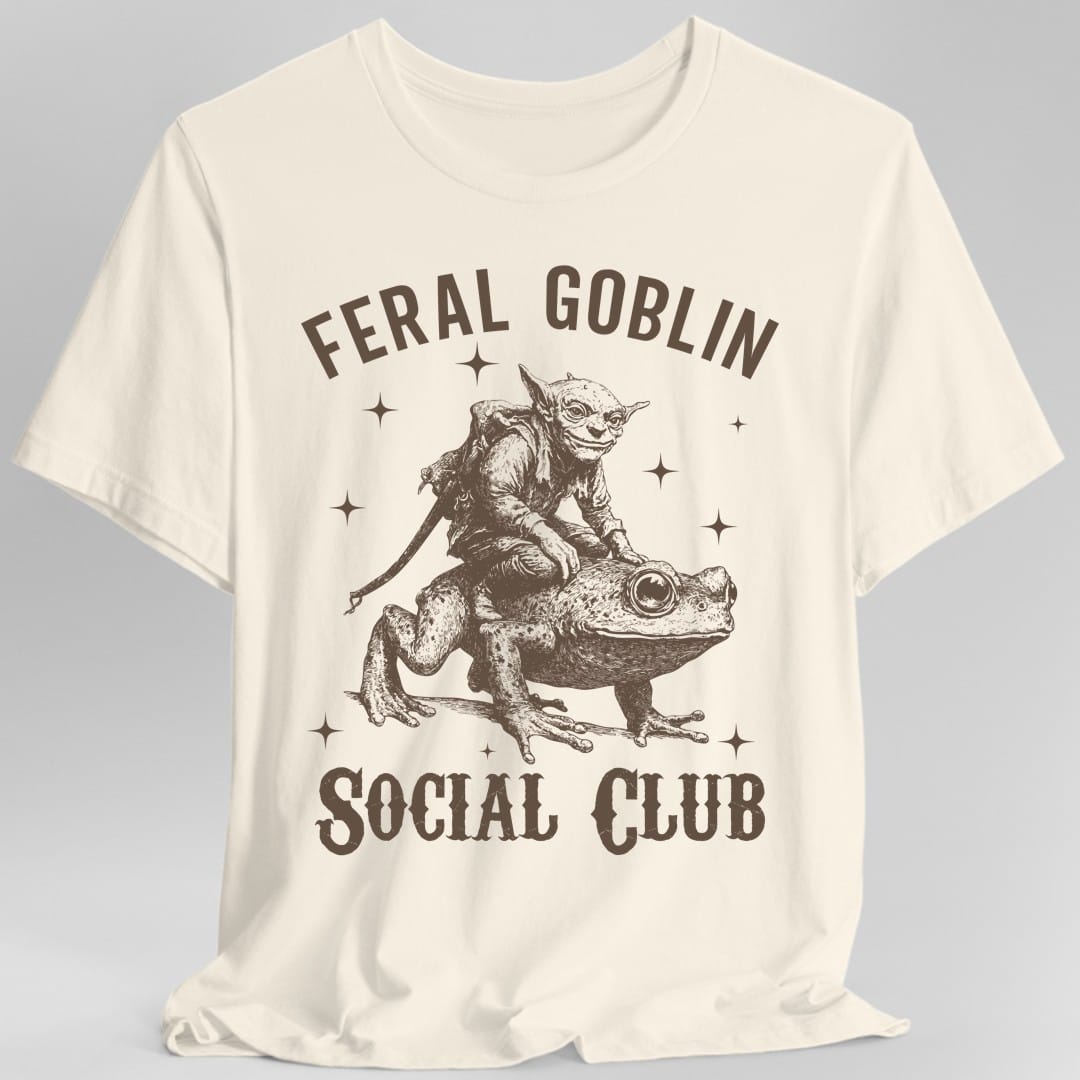 Printify T-Shirt Natural / S Feral Goblin Social Club T-shirt - With Toad