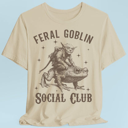 Printify T-Shirt Sand / S Feral Goblin Social Club T-shirt - With Toad