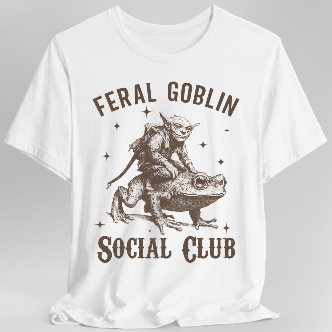 Printify T-Shirt White / S Feral Goblin Social Club T-shirt - With Toad