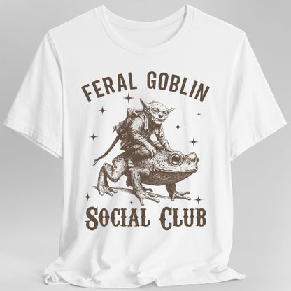Printify T-Shirt White / S Feral Goblin Social Club T-shirt - With Toad