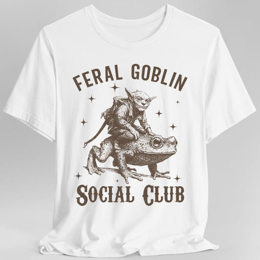Printify T-Shirt White / S Feral Goblin Social Club T-shirt - With Toad