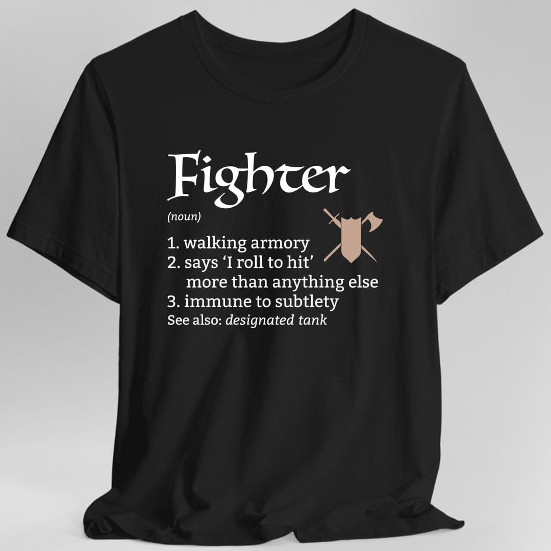 Printify T-Shirt Black / S Fighter Class Definition D&D T-Shirt