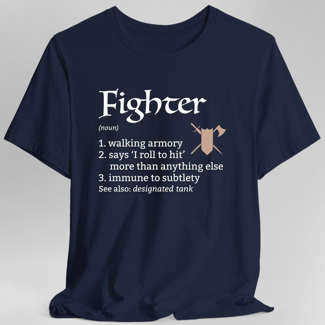 Printify T-Shirt Navy / S Fighter Class Definition D&D T-Shirt