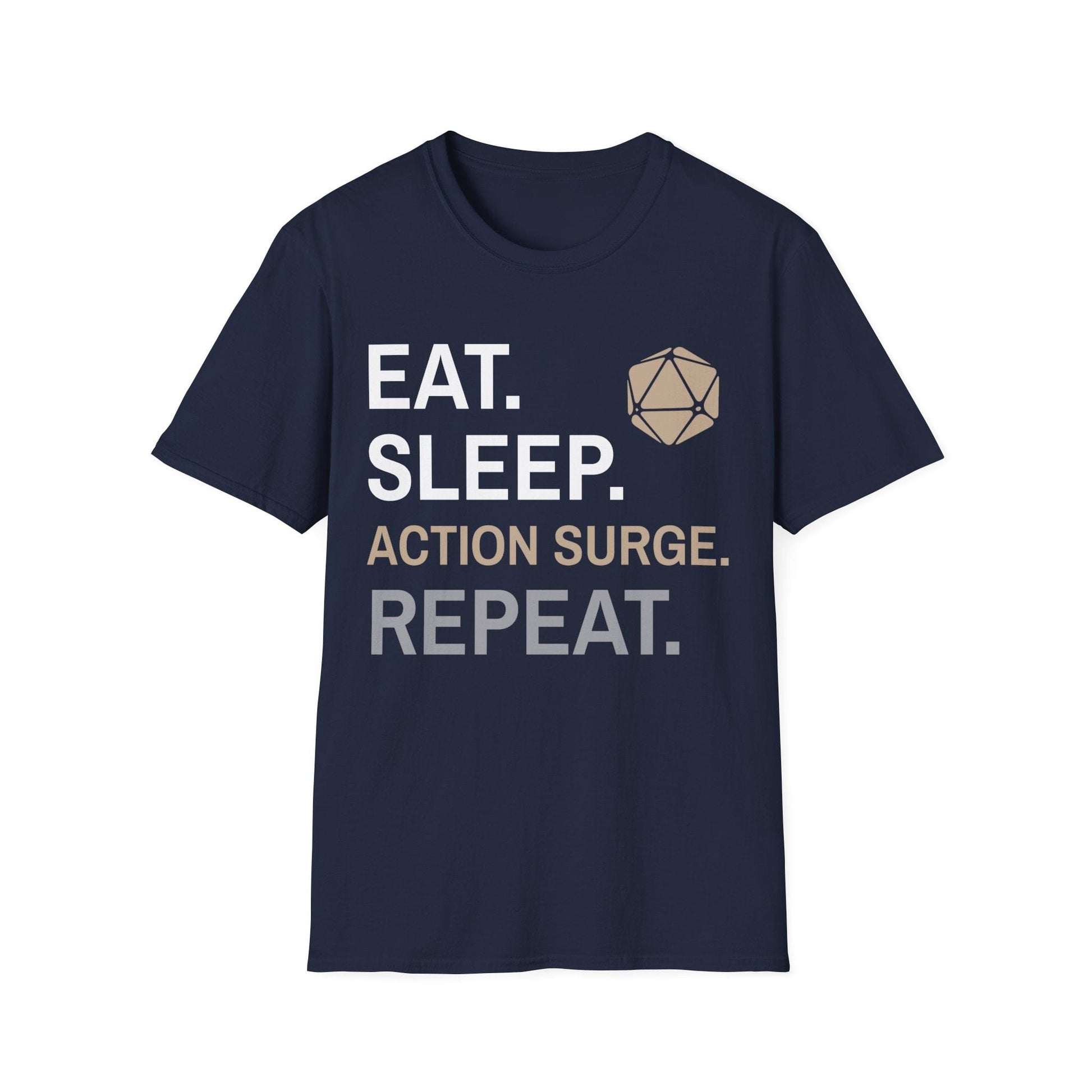Printify T-Shirt Navy / S Fighter Class T-Shirt – 'Eat, Sleep, Action Surge, Repeat'