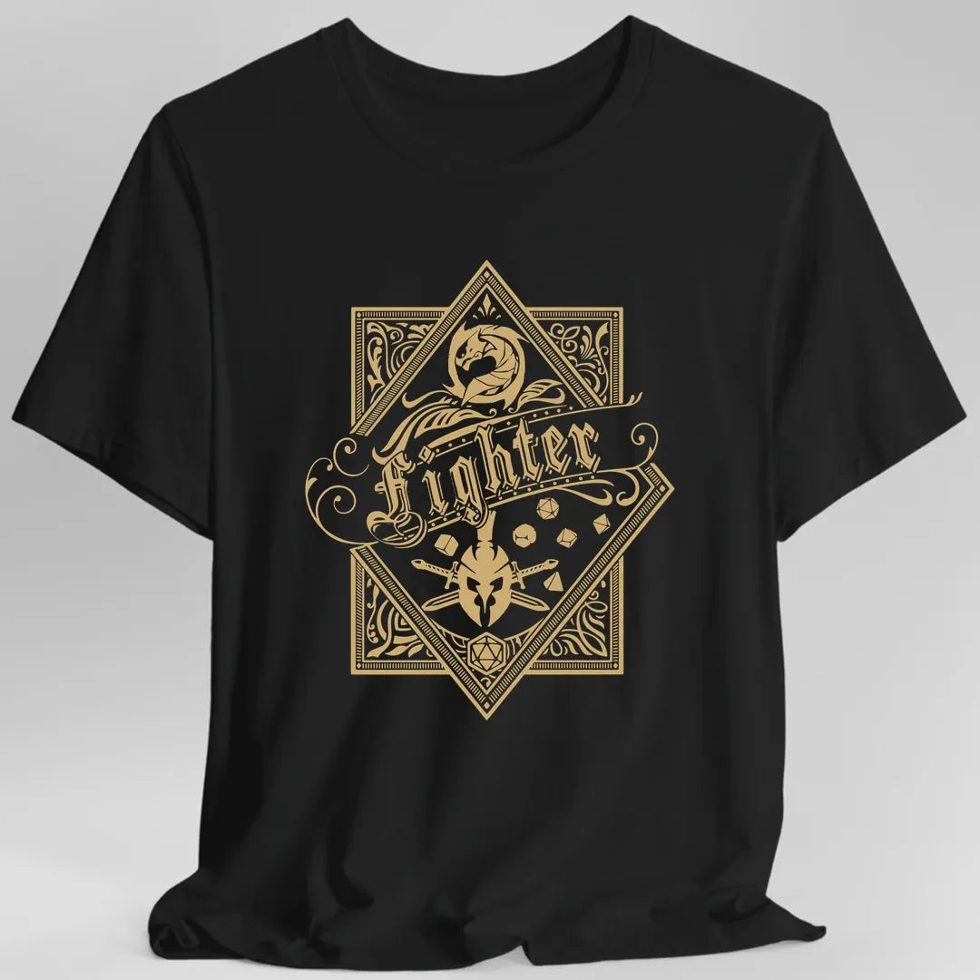Printify T-Shirt Black / S Fighter D&D Class Emblem T-shirt