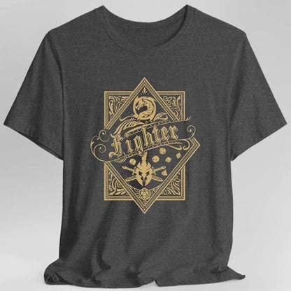 Printify T-Shirt Dark Heather Grey / S Fighter D&D Class Emblem T-shirt