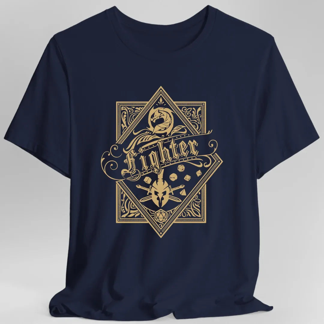 Printify T-Shirt Navy / S Fighter D&D Class Emblem T-shirt