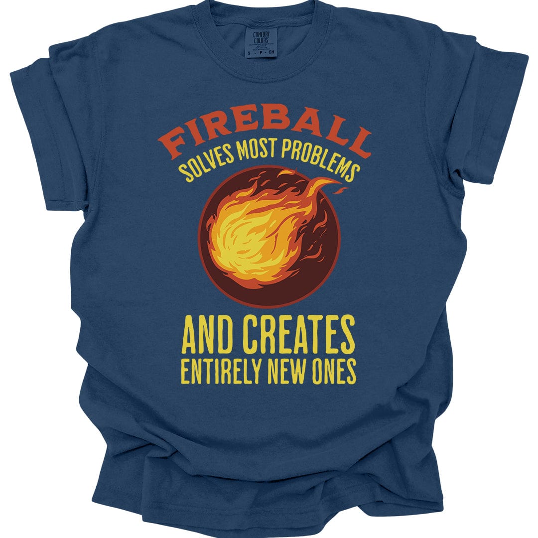 Printify T-Shirt True Navy / S Fireball D&D T-Shirt - Comfort Colors