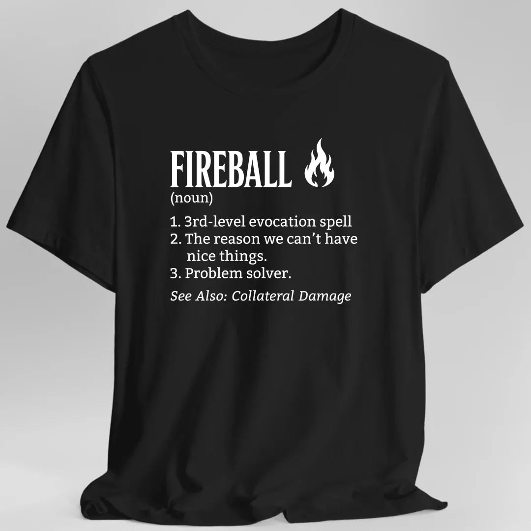 Printify T-Shirt Black / S Fireball Definition T-Shirt