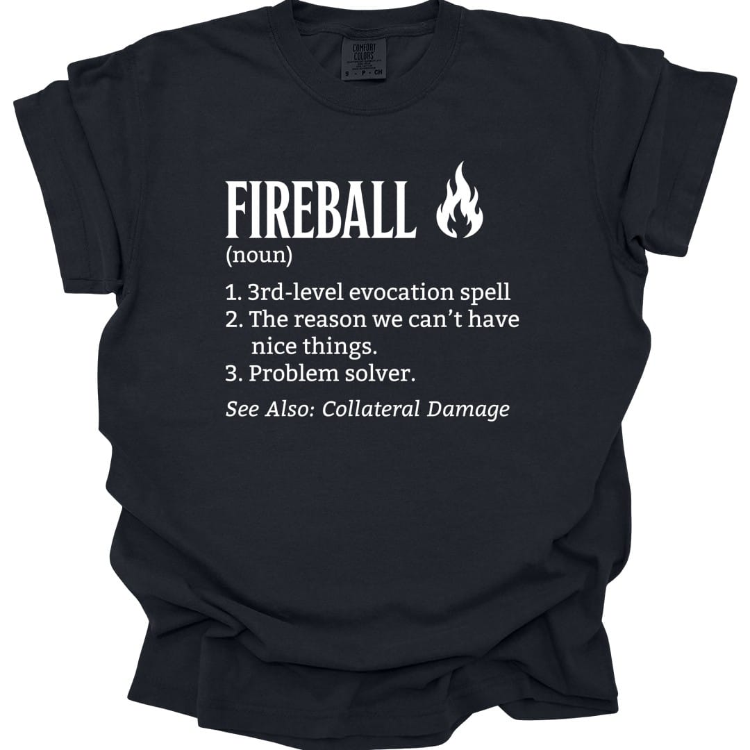 Printify T-Shirt Black / S Fireball Definition T-shirt - Comfort Colors